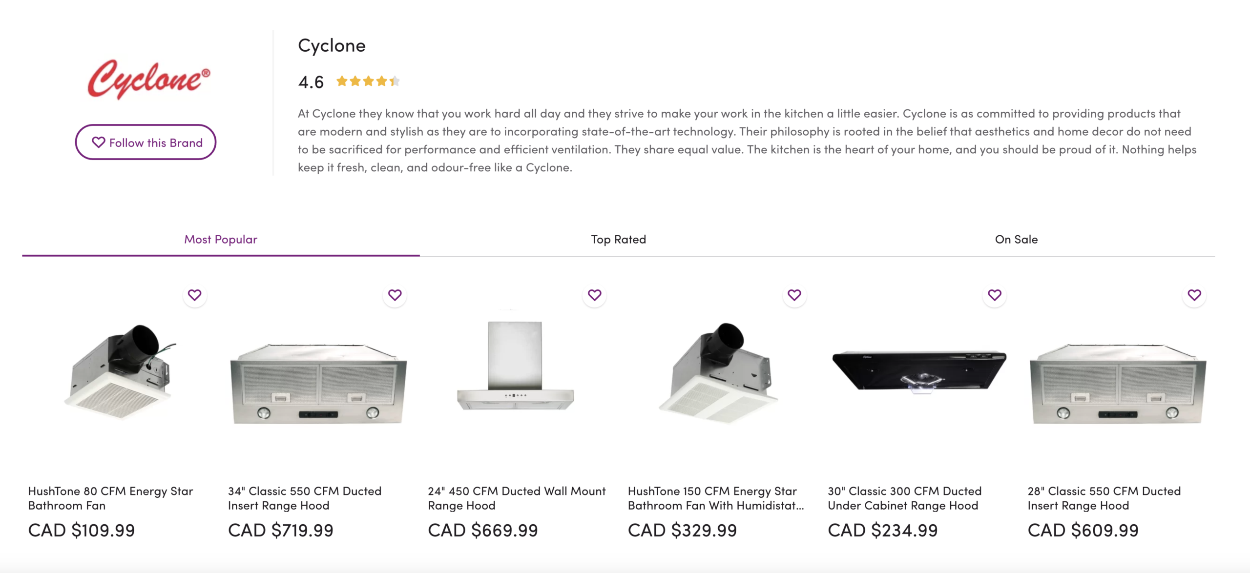 Cyclone Range Hoods Available at Wayfair